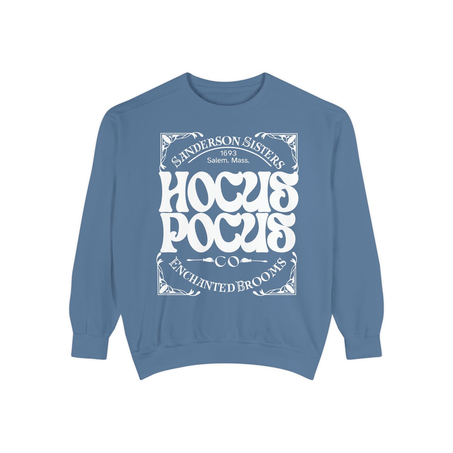 Hocus Pocus Theme Comfort Color Crewneck Sweatshirt - Halloween Sweatshirt - Enchanted Brooms Co - Sanderson Sisters Sweatshirt