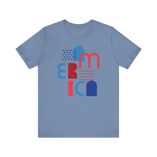 Patriotic Tee, America Shirt, Fourth of July Top, Memorial Day Apparel, Veterans Day T-Shirt, Unisex Jersey Short Sleeve Tee