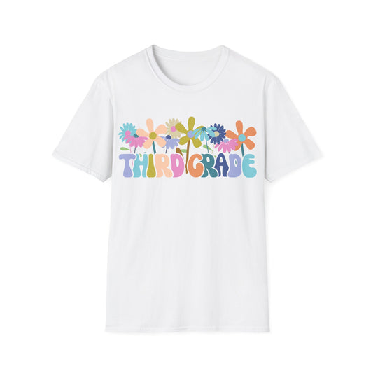 Teacher Tee - Colorful Florals for Women - Vintage Inspired - Retro Theme Tee - Flower Pattern - Women's retro shirt - Teacher Apparel