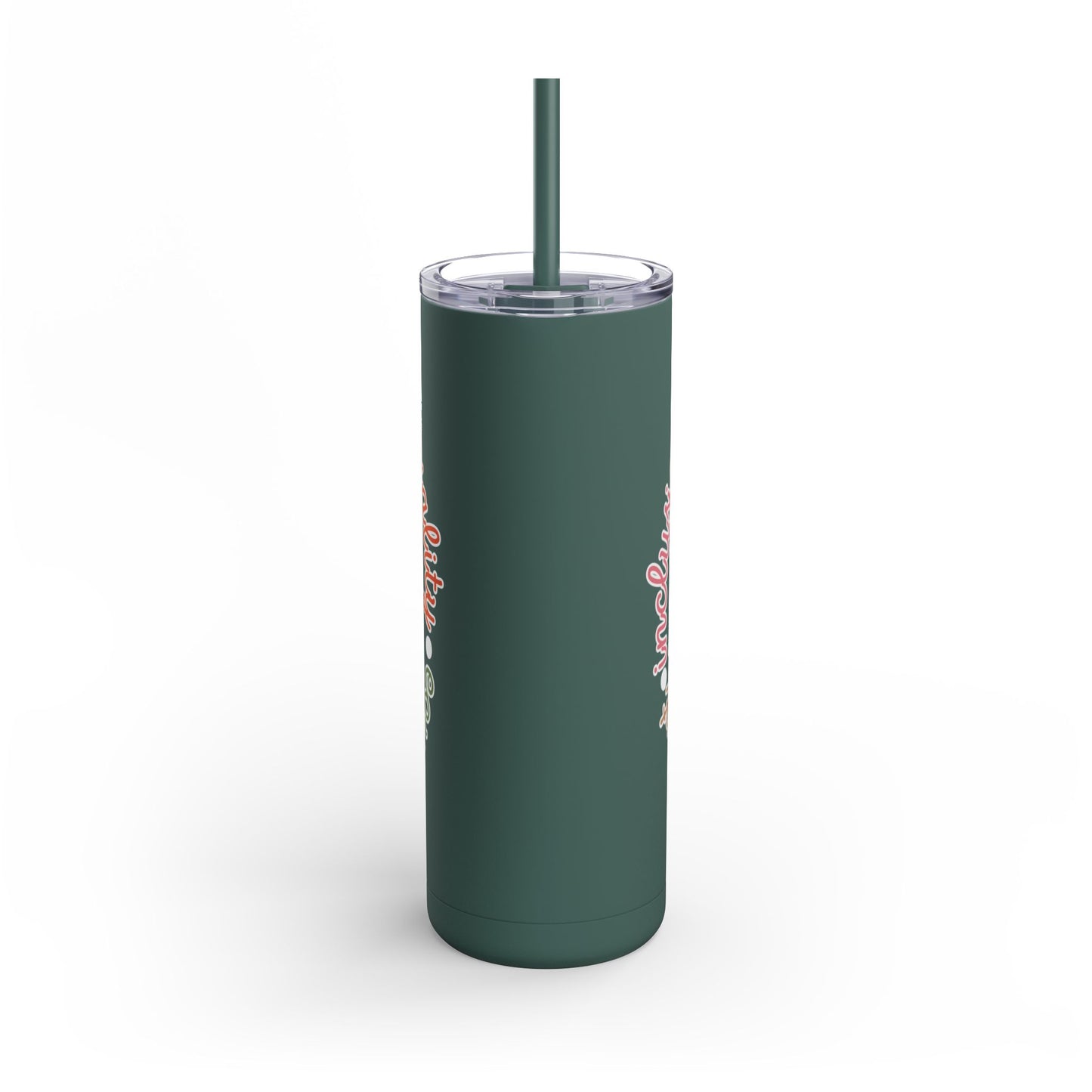 Autism Acceptance Advocate Skinny Matte Tumbler, 20oz- Special Education Teacher Tumbler with Straw