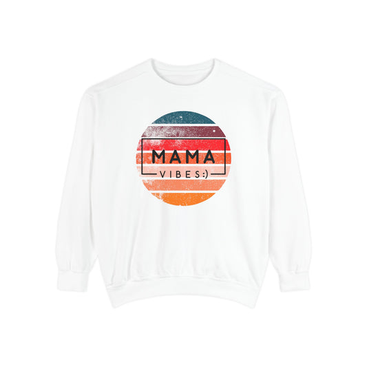 Mama Vibes Retro Comfort Color Crewneck Sweatshirt - Colorful Vintage Sweatshirt - Gift for Mom
