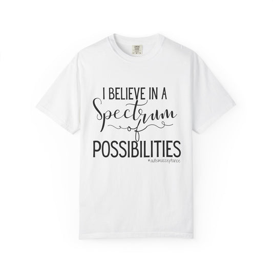 Spectrum of Possibilities - Comfort Colors T-shirt - Spread Autism Acceptance with Comfort