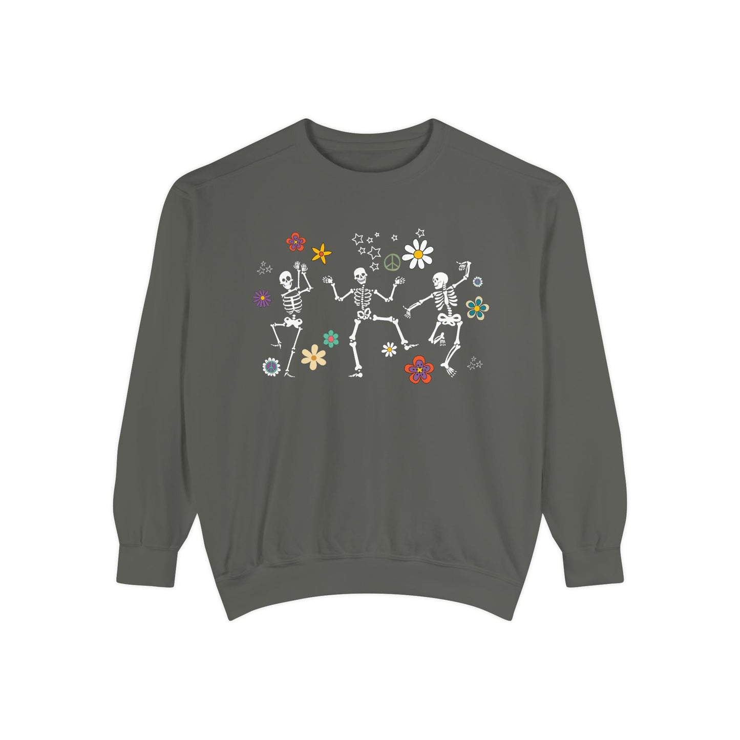 Skeleton Halloween Crewneck - Retro Fall Shirt - Women's Sweatshirt - Dancing Skeletons