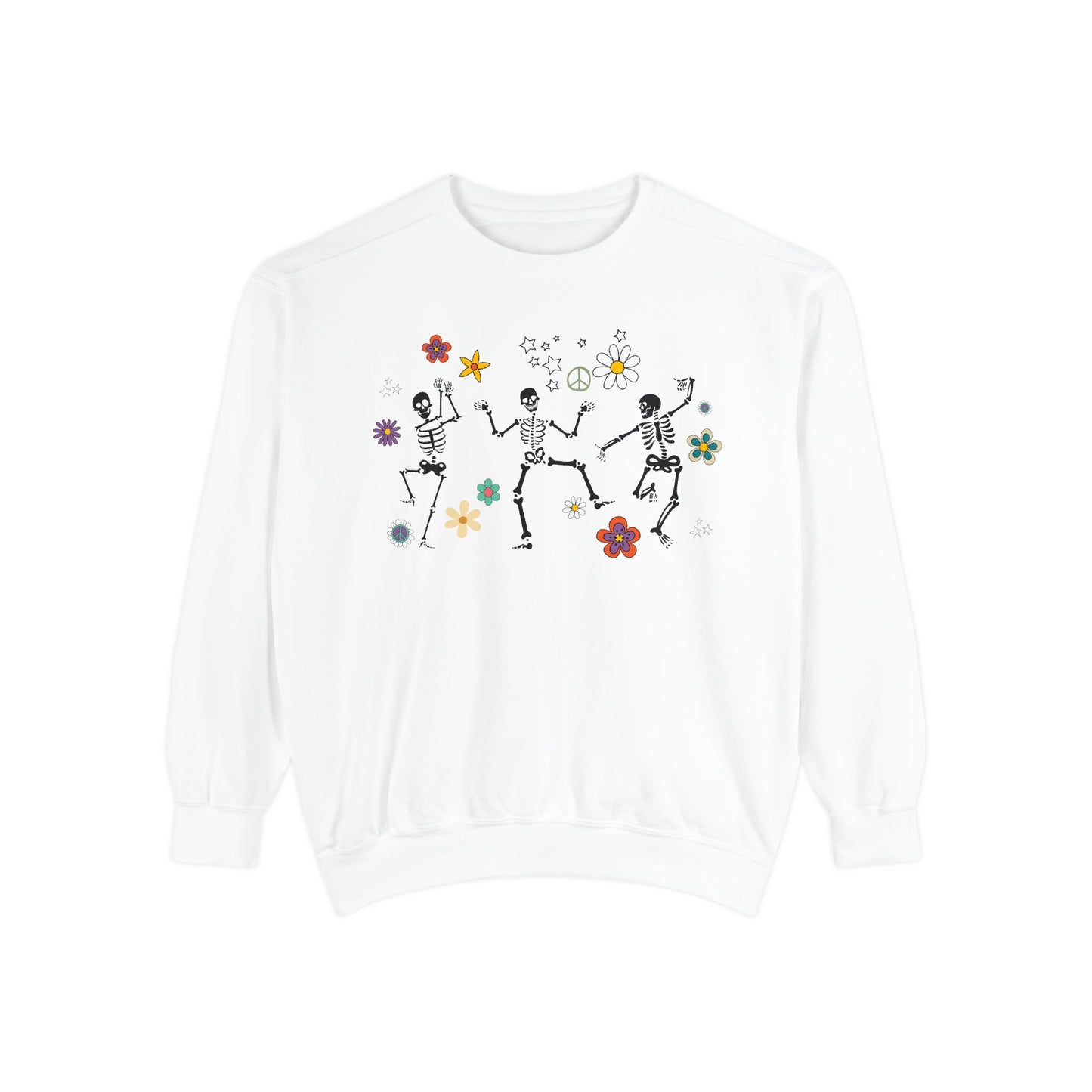 Skeleton Halloween Crewneck - Retro Fall Shirt - Women's Sweatshirt - Dancing Skeletons