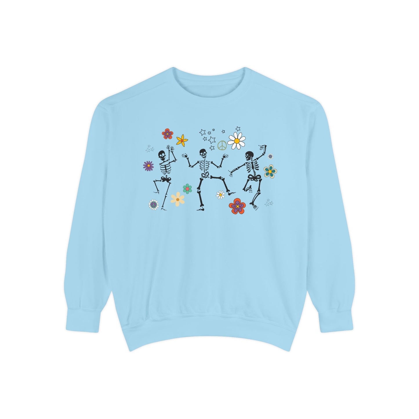 Skeleton Halloween Crewneck - Retro Fall Shirt - Women's Sweatshirt - Dancing Skeletons