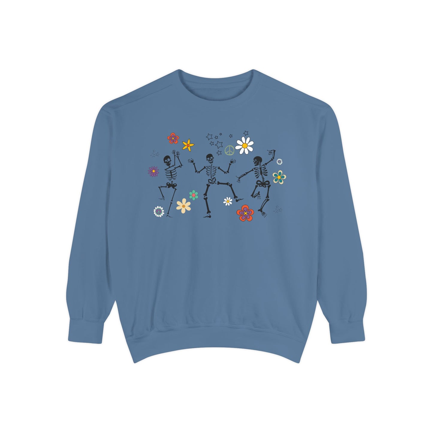 Skeleton Halloween Crewneck - Retro Fall Shirt - Women's Sweatshirt - Dancing Skeletons
