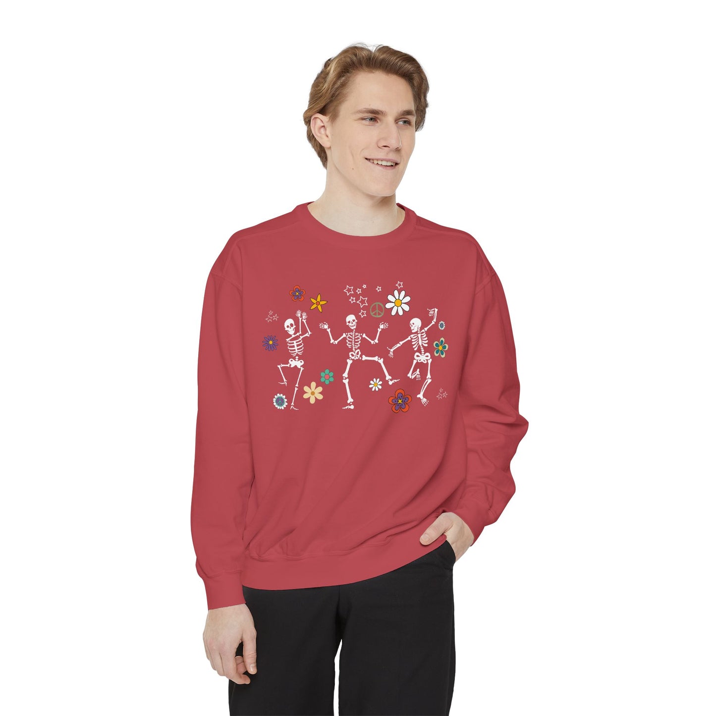 Skeleton Halloween Crewneck - Retro Fall Shirt - Women's Sweatshirt - Dancing Skeletons