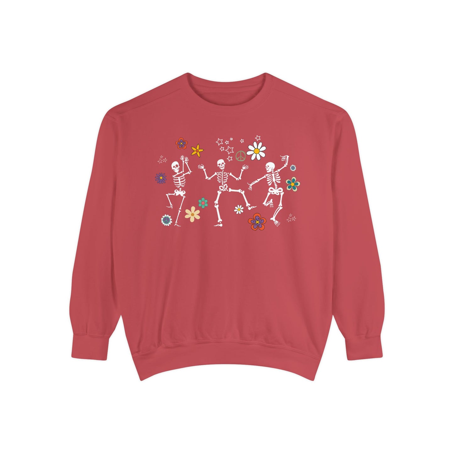 Skeleton Halloween Crewneck - Retro Fall Shirt - Women's Sweatshirt - Dancing Skeletons