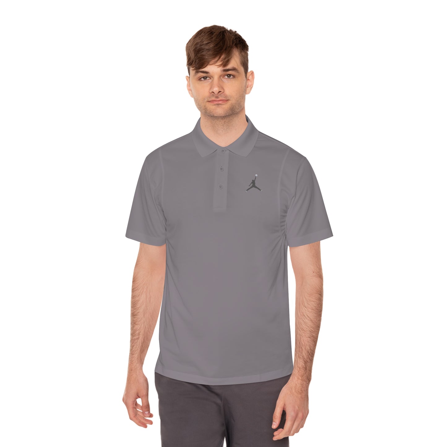 Men's Sport Polo Shirt; Golf Sports Men's Polo Shirt with Jordan Sign and Golf Ball Motif- Jordan Inspired Golf Apparel
